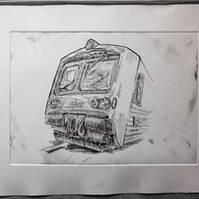 Grabado en punta seca de un antiguo vagon de tren francés.. Un progetto di Illustrazione tradizionale e Artigianato di Jordi Puig - 09.07.2017