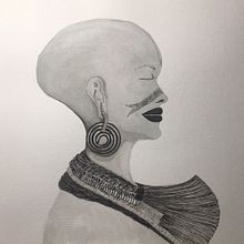 Ahí va, usando como modelo una imagen de Phil Borges, cuya obra admiro.  Con muchas ganas de seguir trabajando con tinta china. Gracias, Poni! Realmente inspiradora! . Traditional illustration project by Nuria Rodriguez - 01.30.2018