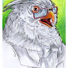 Búho listo. Lapices de color y tinta. Boceto. Un proyecto de Ilustración tradicional de Jonathan Mariño - 30.01.2018