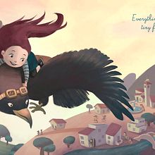 Child flying . Un proyecto de Ilustración tradicional de Evelt Yanait - 04.03.2017
