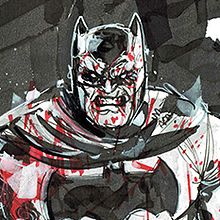 Batman DKIII Cover ink. Comic project by Ismael Alabado - 02.02.2018