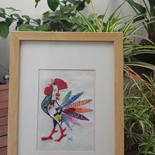 Otro gallo más del curso de bordado de Yolanda Andrés!. Un proyecto de Artesanía de parevolant - 02.02.2018