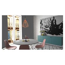 Proyecto de interiorismo en 3d max comedor con cuadros realizados por mi. Un proyecto de 3D y Diseño de interiores de Elena Sellés Vallès - 10.04.2017