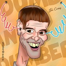 Jim Carrey caricature. Un proyecto de Diseño gráfico e Ilustración tradicional de Jonathan Pinzon Bohorquez - 04.02.2018