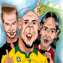 caricatura fútbol años noventa. Un proyecto de Cómic e Ilustración tradicional de Jonathan Pinzon Bohorquez - 04.10.2017