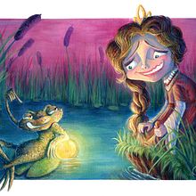 Frog&Princess. Artes plásticas, Ilustração tradicional, e Pintura projeto de Henar Jiménez - 05.02.2018