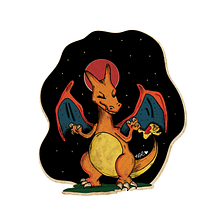 Charizard and the lunar eclipse. Traditional illustration project by Noe Tihista - 02.07.2018