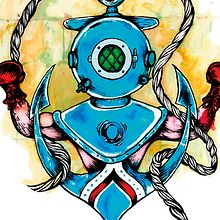 El viaje del Buzo . Arte plastice & Ilustrație tradițională de Pedro Valles Gambín - 02.07.2018