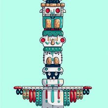 Totem. Un progetto di Design, Graphic design, Illustrazione tradizionale e Illustrazione vettoriale di Saray Rodríguez - 12.02.2018