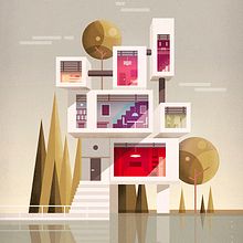 'House'. Traditional illustration, and Vector Illustration project by Ricardo Polo López - 02.14.2018