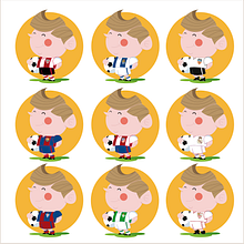 Personajes equipos futbol. Un proyecto de Cómic, Diseño de personajes, Ilustración tradicional e Ilustración vectorial de José Ramón Gómez Villate - 16.02.2018