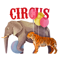 Mi Proyecto del curso: Ilustración digital con lápices de colores . Circus. Un proyecto de Ilustración tradicional, Bellas Artes, Dirección de arte, Diseño y Diseño de personajes de Andrea García Navarro - 15.02.2018