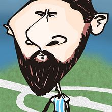 Caricatura Lionel Messi. Un projet de Illustration traditionnelle et Illustration vectorielle de Fernando Otero - 18.02.2018