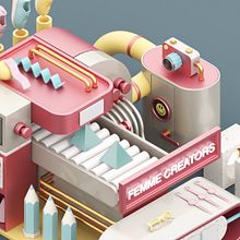 Mecado de Diseño "Femme Creators" 2018. Un progetto di 3D, Animazione, Br, ing, Br, identit, Direzione artistica, Design, Motion graphics e Pubblicità di Jorge Gago López - 18.02.2018