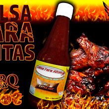 Diseño de etiqueta de producto, y cartel publicitario. SALSA PARA ALITAS "Macs Hot Sauce" Familia de sabor: BBQ. Un proyecto de Diseño de producto y Publicidad de marcebbueno - 20.12.2016