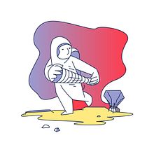 astronauta. Traditional illustration, and Vector Illustration project by Alejandro González Osés - 02.19.2018