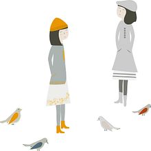 Diseño de estampado - Niñas en el parque. Pattern Design, and Traditional illustration project by María Copado - 02.20.2018