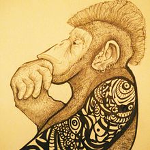 Mono punk. Traditional illustration project by La gata Sobre el tejado - 02.20.2018