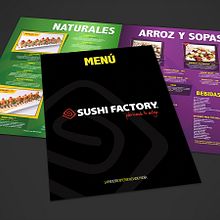 Menú Restaurant Sushi Factory 2014. Un proyecto de Diseño gráfico de Paola Villegas - 21.02.2018
