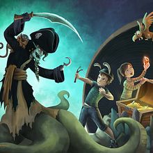 Kids on a pirate's cave. Un proyecto de Ilustración tradicional de Evelt Yanait - 30.03.2017