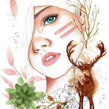 Mi Proyecto Final: Retrato ilustrado en acuarela de @anasantos. Projekt z dziedziny  Sztuki piękne, Trad, c, jna ilustracja i  Malarstwo użytkownika Alba Fernández Carbonell - 21.02.2018