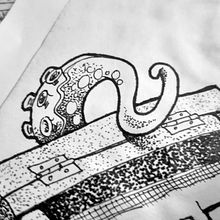 PULPO EN SU TINTA. Ilustração tradicional projeto de Miguel Guerrero - 23.02.2018