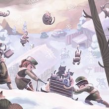 Snowing cats. Un proyecto de Ilustración tradicional de Evelt Yanait - 01.04.2017