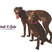 Ilustración Perros (Madre e hijo). Projekt z dziedziny Grafika wektorowa użytkownika Ana Margarita Martinez Roa - 13.12.2018