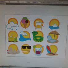 diseños pegatinas verano paris. Traditional illustration, and Vector Illustration project by soliman sifontes alvarez - 03.04.2016