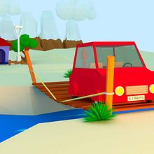 Mini paisaje en 3D / LowPoly. 3D, and Animation project by Fco Javier Morón Vázquez - 03.01.2018