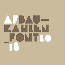 Bauzahlen Font. Un proyecto de Diseño gráfico y Tipografía de Miguel Ángel Hernández - 04.03.2018
