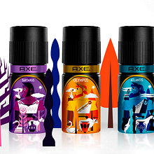 AXE - MYTHOLOGY. Character Design, Product Design, Traditional illustration, and Packaging project by Jhonny Núñez - 03.05.2018