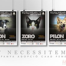 Campanya publicitària d'adopció animals. Graphic Design, and Advertising project by Montse Sala - 03.06.2018