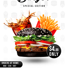 Black Burger. Projekt z dziedziny Design i Projektowanie graficzne użytkownika Sergis Ribeiro Da Silva - 01.03.2018