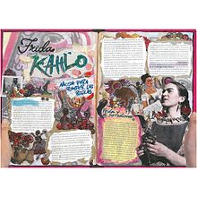 Doble página, DIARIO de Frida KAHLO. Collage, Editorial Design, and Graphic Design project by Cloe Marin - 03.12.2018