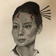 Retrato a lápiz de Lucy Liu  Ein Projekt aus dem Bereich Bildende Künste, Kino und Traditionelle Illustration von Sofía HG - 16.03.2018