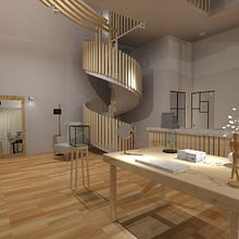 Showroom para Andrés Gallardo. Un progetto di 3D, Architettura d'interni, Interior design e Product design di Sara González Martín - 17.06.2016