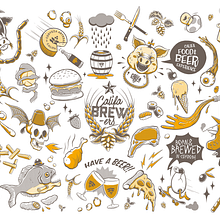 Califa Brewers. Graphic Design, and Traditional illustration project by Buba Viedma - 03.19.2017