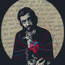 Julio Cortázar & Teodoro. Traditional illustration project by Paula Pérez - 03.22.2018