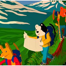 La Caminata. Design, Character Design, and Traditional illustration project by E. Alarcón - 03.25.2018