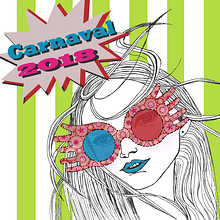 Mini cartel Carnaval. Graphic Design, and Traditional illustration project by Miss Sarie Stein - 04.06.2018