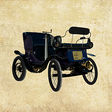 Ilustración - De Dion Bouton ( Desfile de Autos Clasicos ). Ilustração tradicional e Ilustração vetorial projeto de Alexander Roldan - 09.04.2018