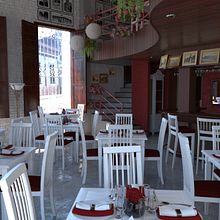 Interior de pequeño restaurante. Cuba.. 3D, Architecture & Interior Architecture project by José A. Blanco - 04.09.2018