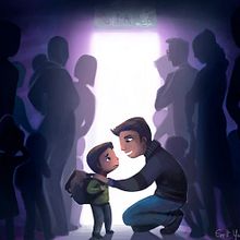 First day at school. Un proyecto de Ilustración tradicional de Evelt Yanait - 12.12.2017