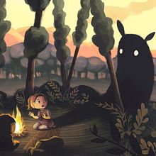Kids camping at the woods. Un proyecto de Ilustración tradicional de Evelt Yanait - 25.01.2018