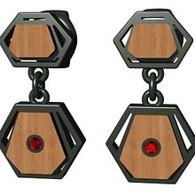 Earrings with wood and gems. Un proyecto de Diseño de jo y as de Santi Casanova González - 12.04.2018