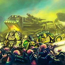 WARHAMMER 40000 salamanders space marines vs genestealers concept art fandom. Fine Arts, Photograph, Traditional illustration, and Painting project by Gabriel Navarro Romero - 04.13.2018