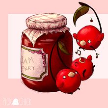Cherry Bird Jam. Projekt z dziedziny Craft, Trad, c i jna ilustracja użytkownika Marta Alvarez Campillo - 13.02.2018