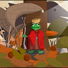 Rana, Rey del Otoño: mi proyecto en «Ilustración para no ilustradores» Ein Projekt aus dem Bereich Vektorillustration von Pablo Flores - 16.04.2018