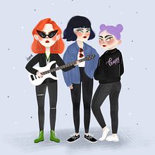 Tres chungas y un destino. Fine Arts, Character Design, and Traditional illustration project by Lorena Sánchez Román - 04.19.2018